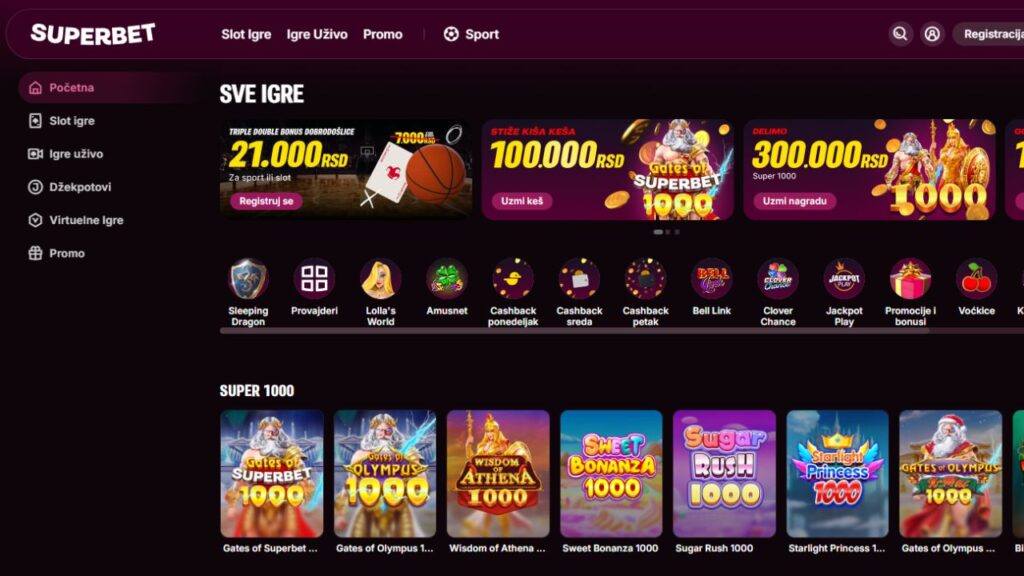 Ponuda igara u Superbet kazinu