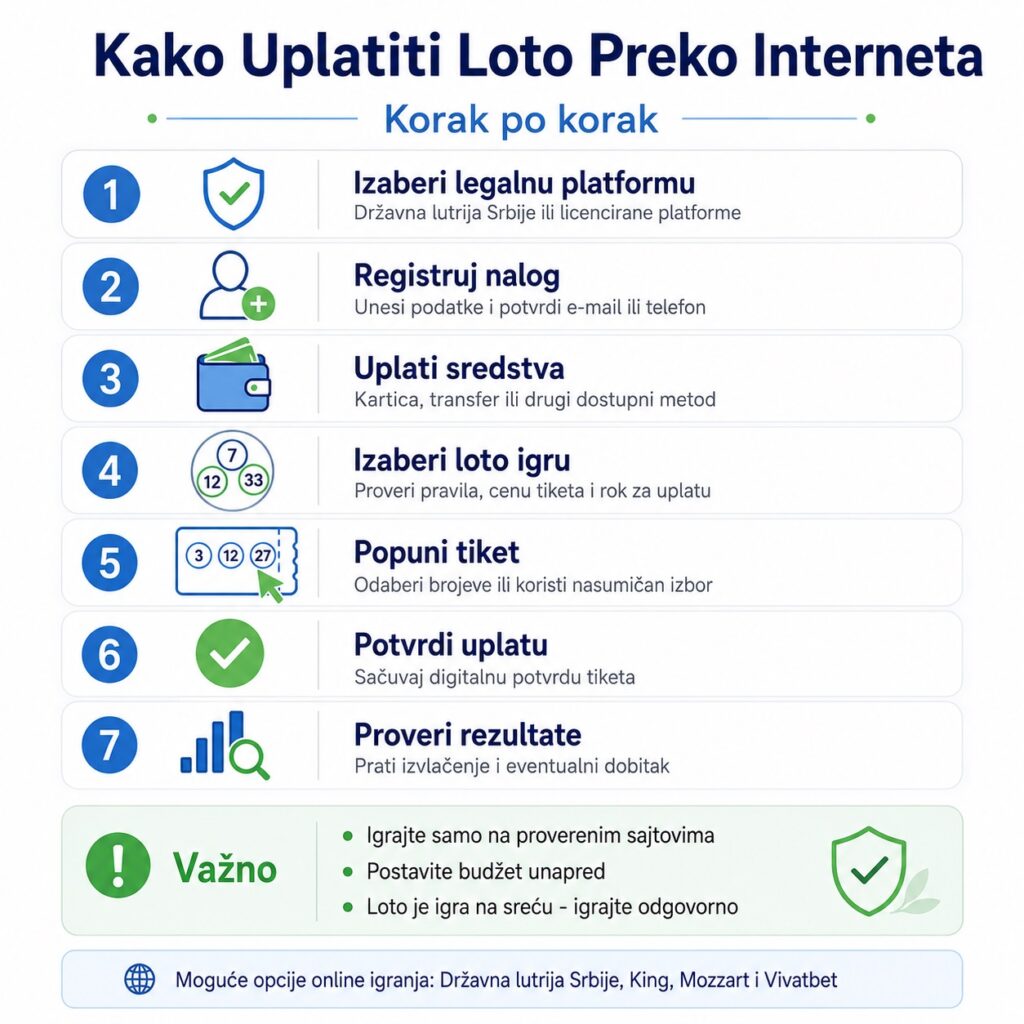 Kako uplatiti loto preko interneta infografika