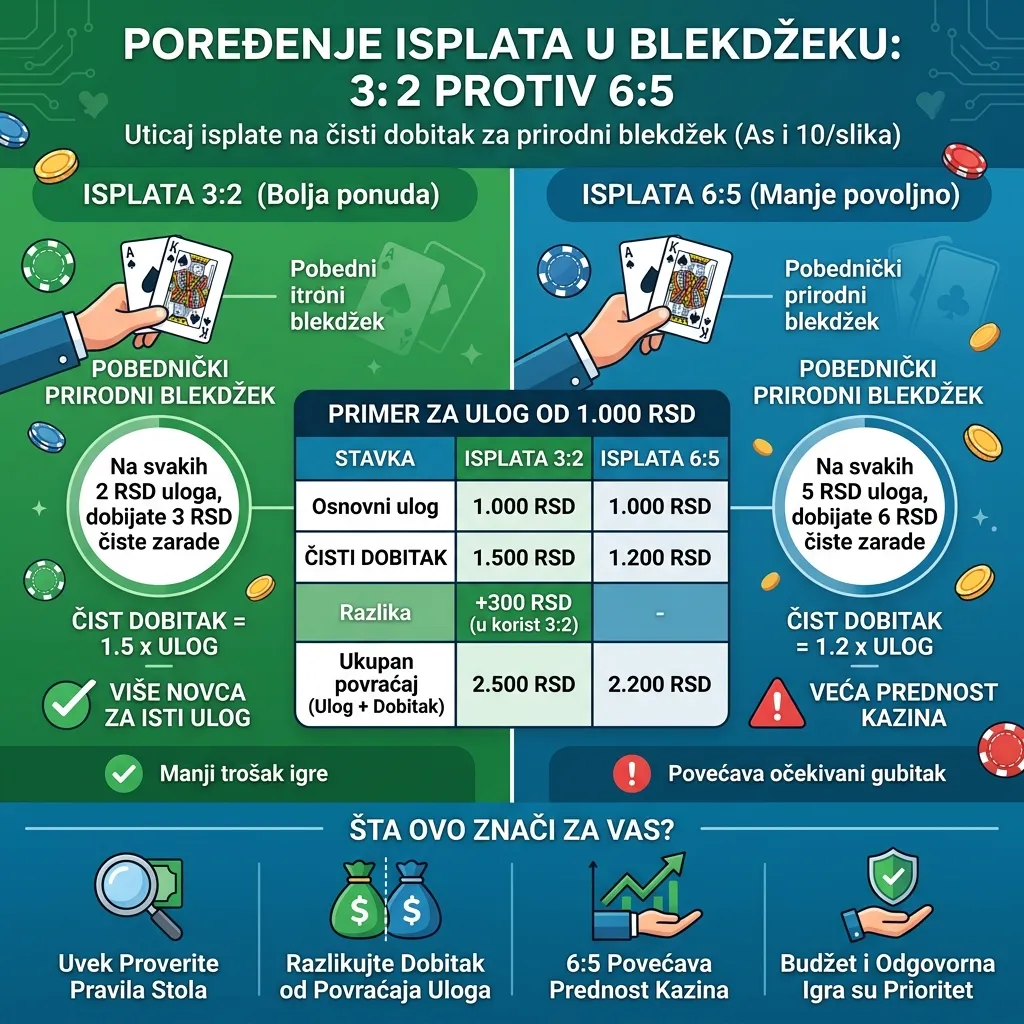 Isplata 32 i 65 u blekdžeku infografika